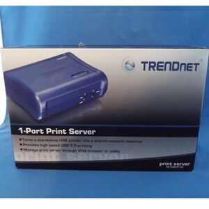 TRENDnet 1-Port Print Server TE100-P1U USB 2.0 Type A Shared Network